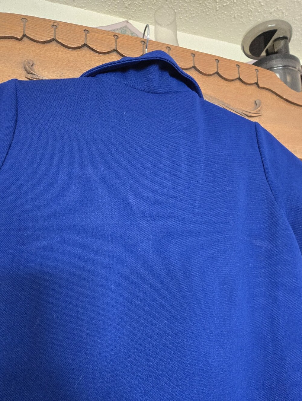 Vintage Cobalt Blue Mod A-Line Mini Dress Embroidered Whale Collared Polyester - Picture 3 of 10